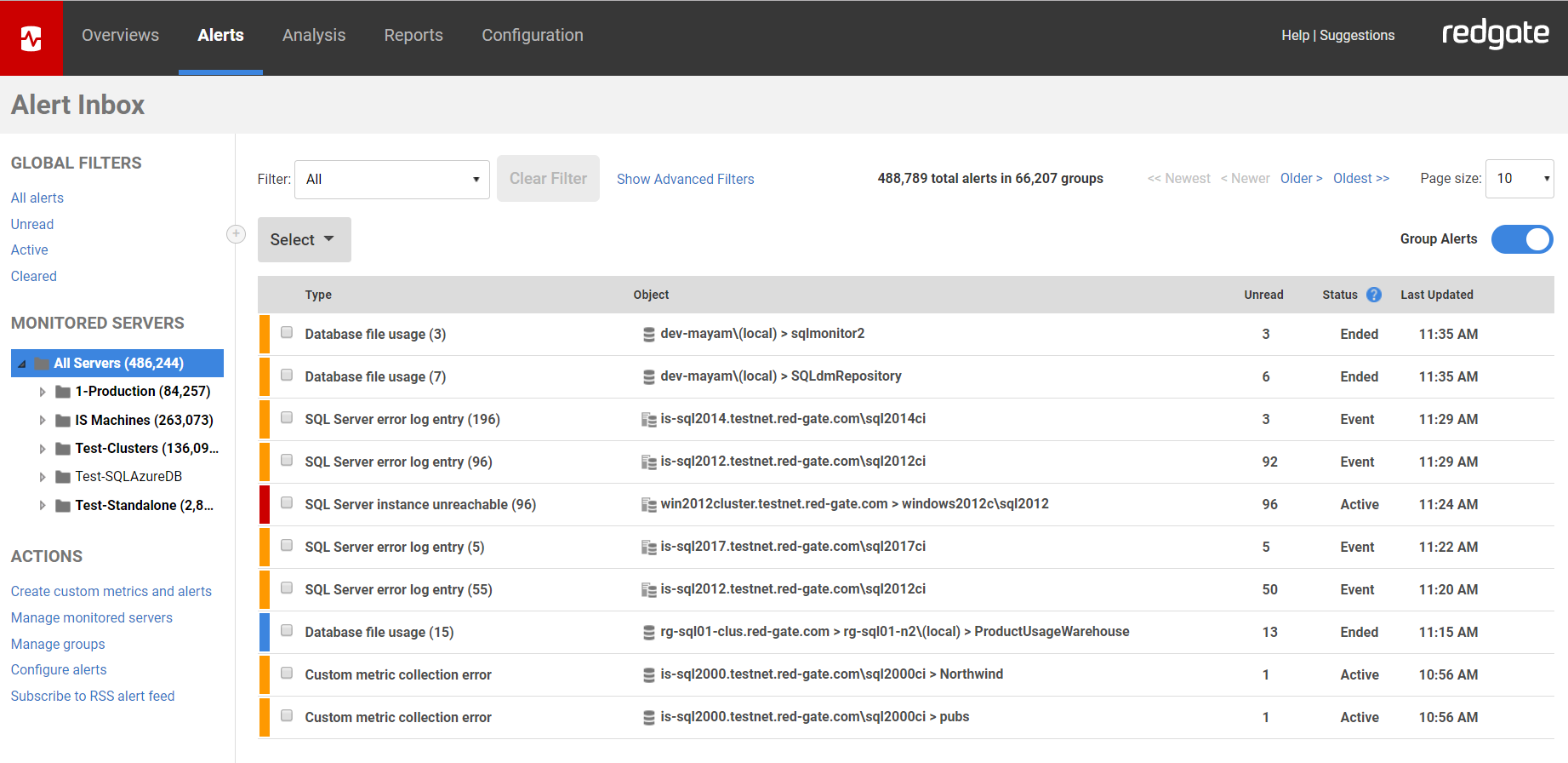 Using The Alert Inbox Sql Monitor Product Documentation